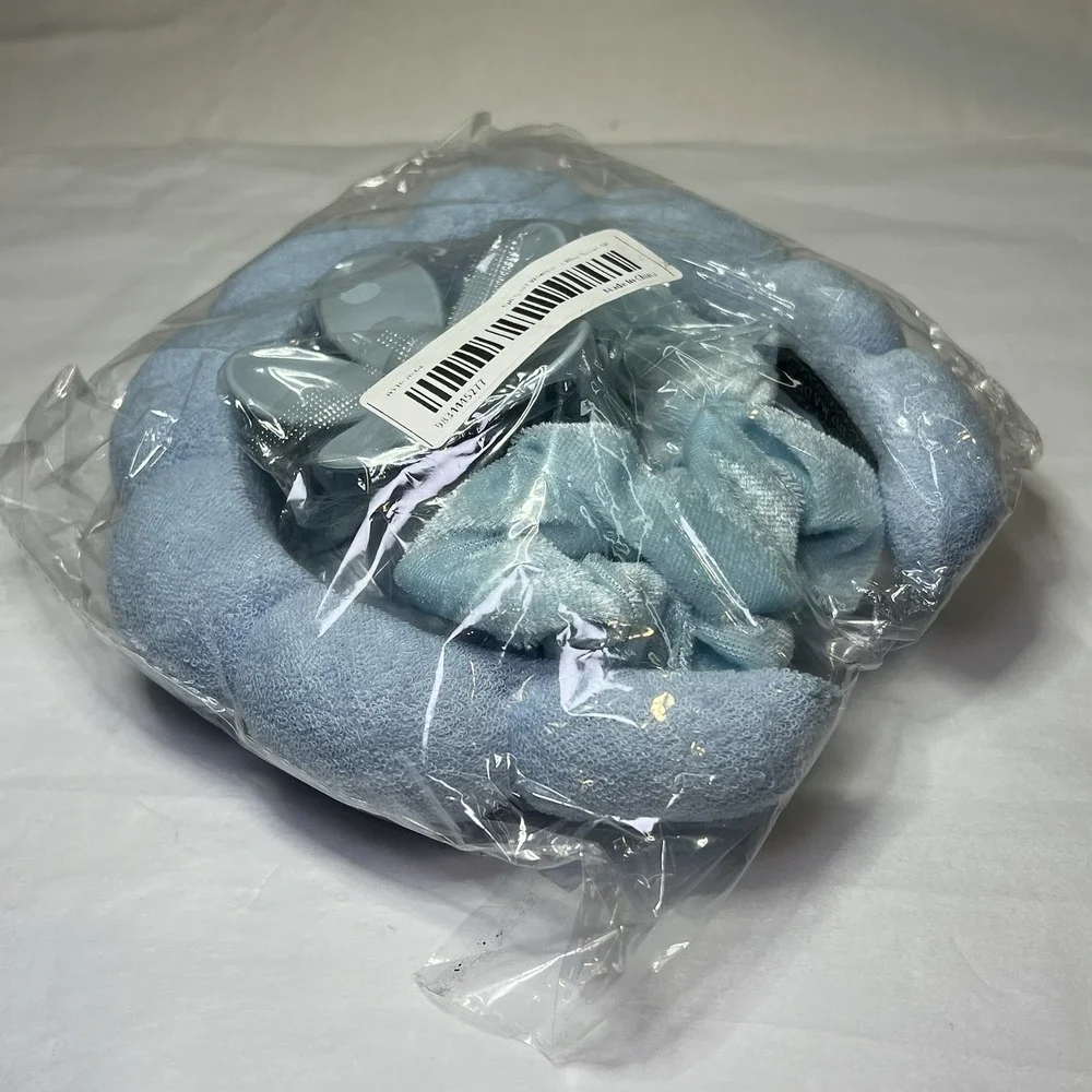 6 Pack Spa Headband Makeup, Face Wash, Skincare Hair Accessories‎ Blue Clip NWT